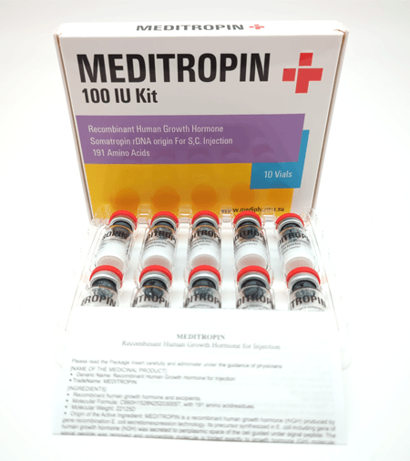 Medi Pharma HGH Meditropin / Pulver 10 IE x 10 Fläschchen/100 IE