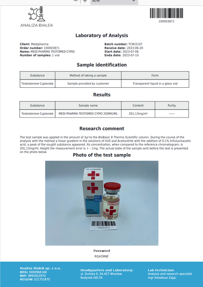 Medi Pharma Testosterone Cipionato (Testomed Cypio 200) 10ml/200mg/ml