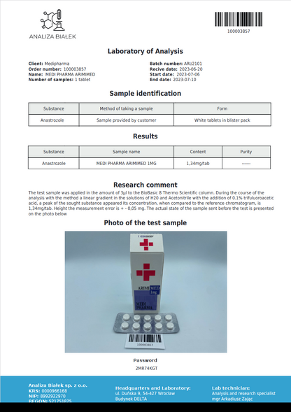 Medi Pharma Anastrozolo (Arimimed 1) 30 compresse/1 mg/scheda