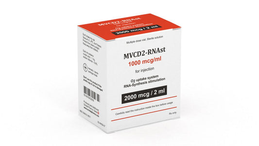 Omstal Pharma MVCD2-RNAst 1x2ml/2000mcg front packaging.