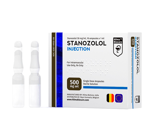Hilma Biocare Stanozolol Injection (ampoules) 10x1ml/50mg/ml front packaging.