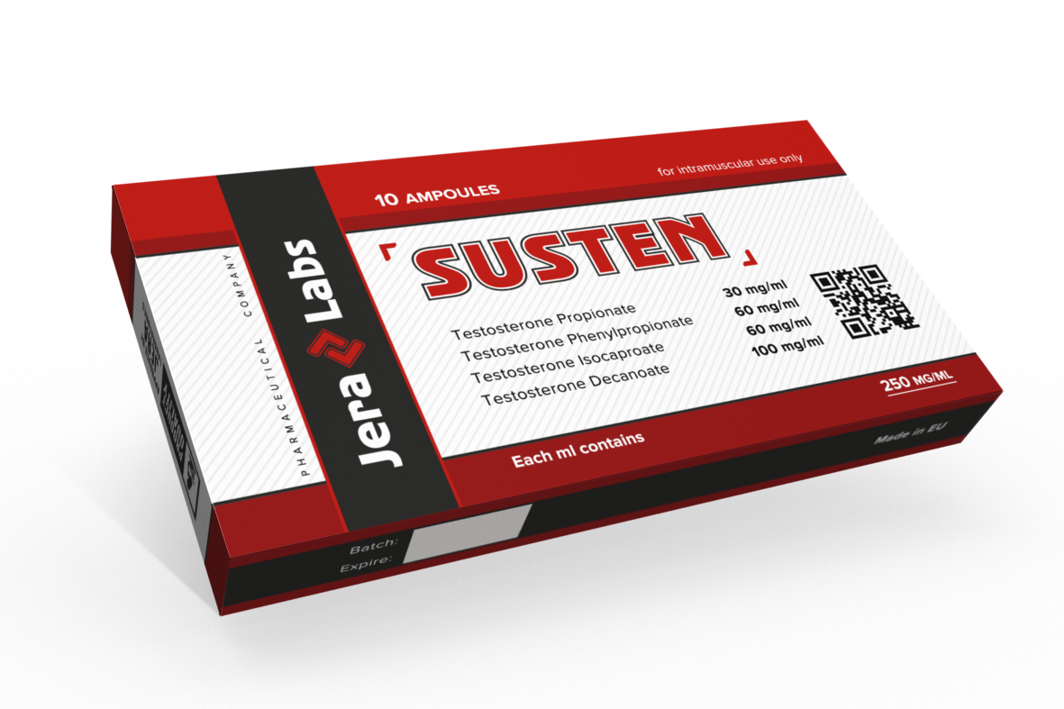 Jera Labs Sustanon (Mix of testosterones) (Susten) 10x1ml/250mg/ml front packaging.