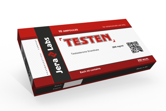 Jera Labs Testosterone Enanthate (Testen) 10x1ml/250mg/ml front packaging.