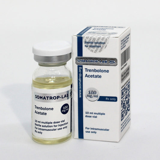 Somatrop-Lab Trenbolone Acetate: 10ml vial, 100mg/ml. Front of the packaging.