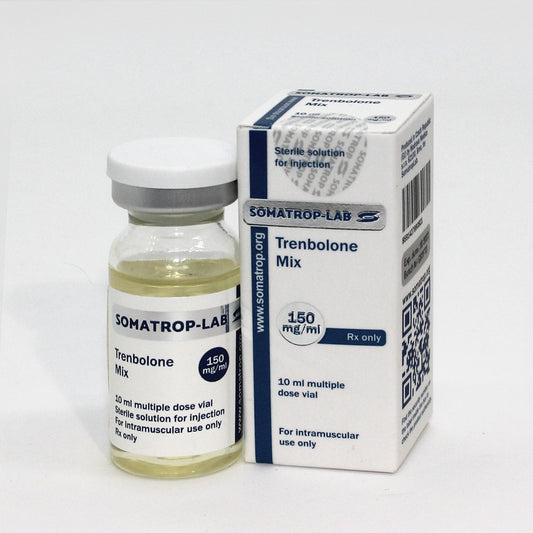 Somatrop-Lab Trenbolone Mix: 10ml vial, 150mg/ml. Front of the packaging.