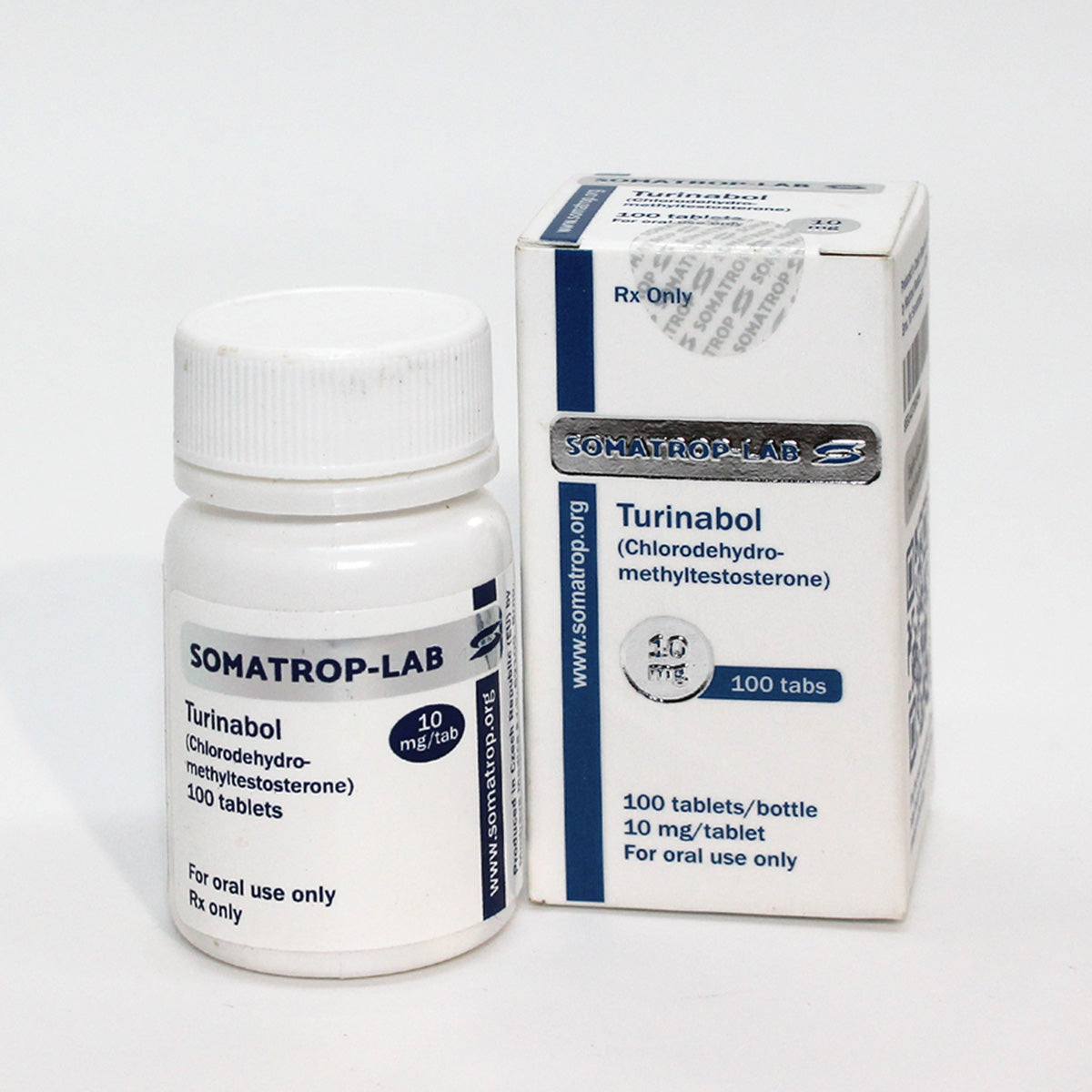 Somatrop-Lab Turinabol: 100 tablets, 10mg each. Front of the packaging.