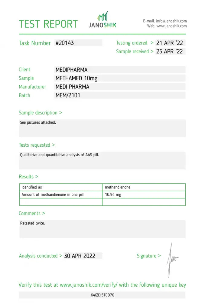 Methandienone (Methamed 10) 100Tabs/10Mg/Tab Eu