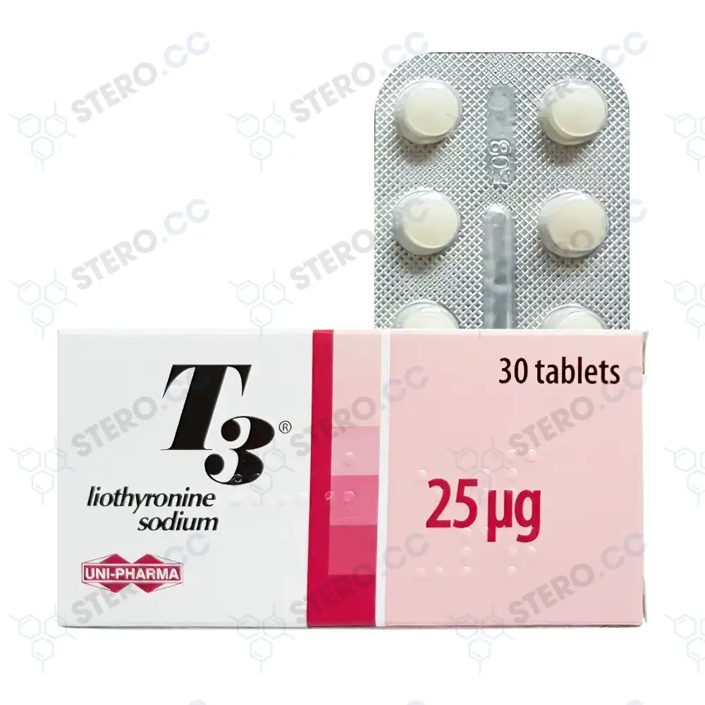 T3 (Liothyronine Sodium) 30Tabs/25Mcg/Tab Worldwide