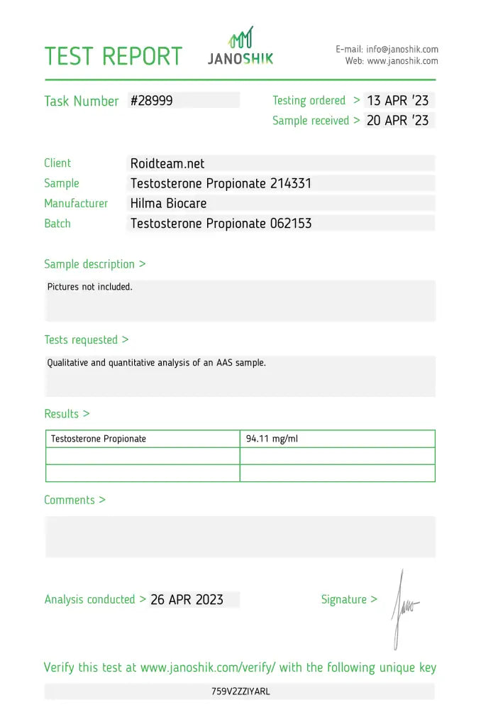 Testosterone Propionate 10Ml/100Mg/Ml Eu Rf