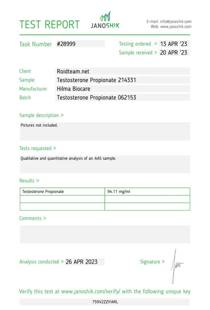 Testosterone Propionate 10Ml/100Mg/Ml Eu Rf