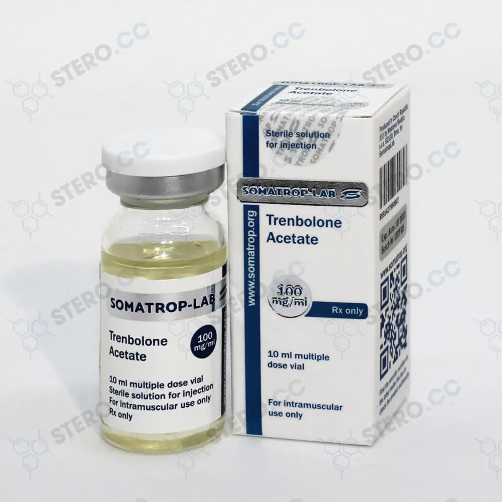 Somatrop-Lab Trenbolone Acetate: 10ml vial, 100mg/ml. Front of the packaging.