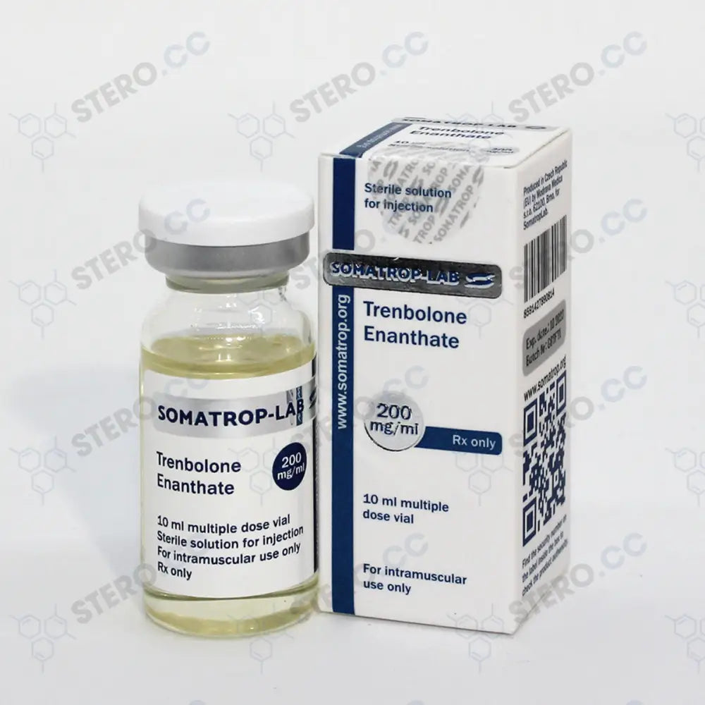 Somatrop-Lab Trenbolone Enanthate: 10ml vial, 200mg/ml. Front of the packaging.